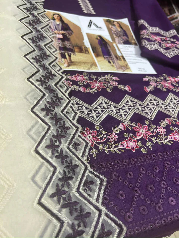 Adnan Libas Dhanak Embroidered 3 Piece | NL100 - Trendy Casual Outfits - Laiba Rauf