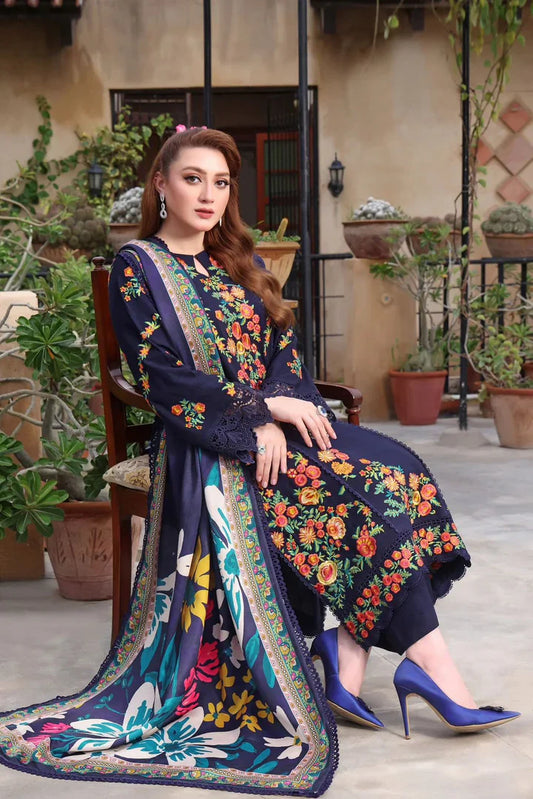 Asimjofa Dhanak Embroidered 3 Piece | AJ104 - Trendy Casual Outfits - Laiba Rauf