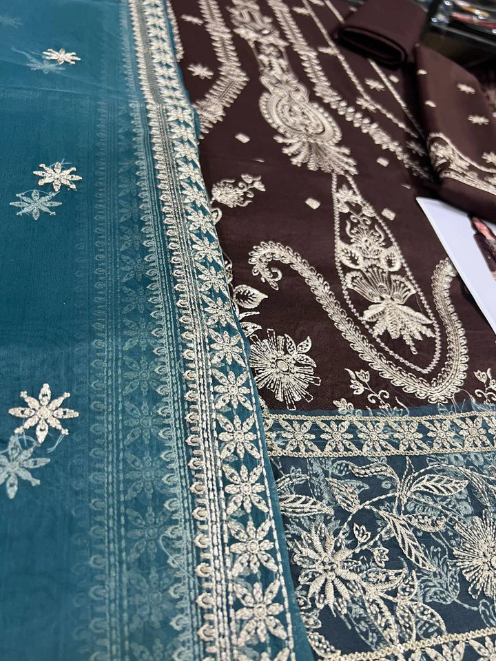 Asimjofa Dhanak Embroidered 3 Piece | AJ103 - Trendy Casual Outfits - Laiba Rauf