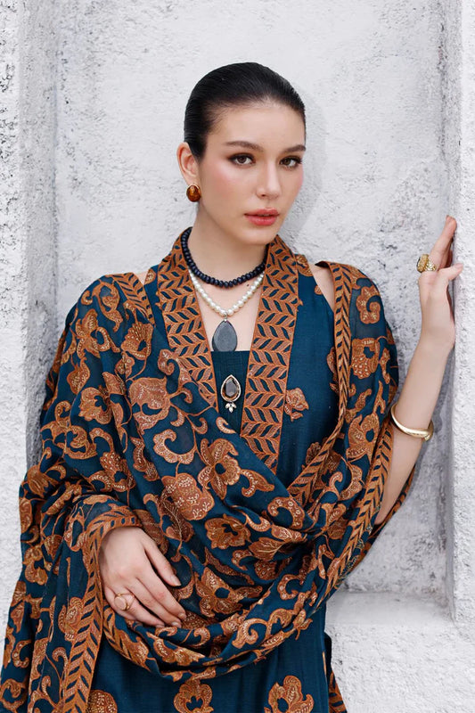 Bareeze Dhanak Embroidered 3 Piece | BZ116 - Trendy Casual Outfits - Laiba Rauf