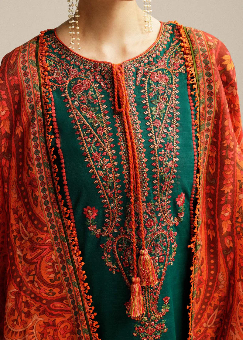 Hussain Rehar Dhanak Embroidered 3 Piece | HR100 - Trendy Casual Outfits - Laiba Rauf