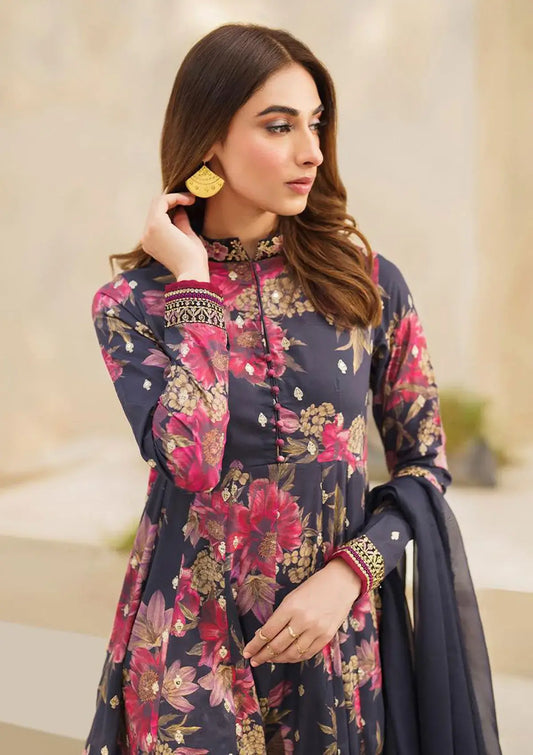 Maria.B. Silk Embroidered 3 Piece | MB105 - Trendy Casual Outfits - Laiba Rauf
