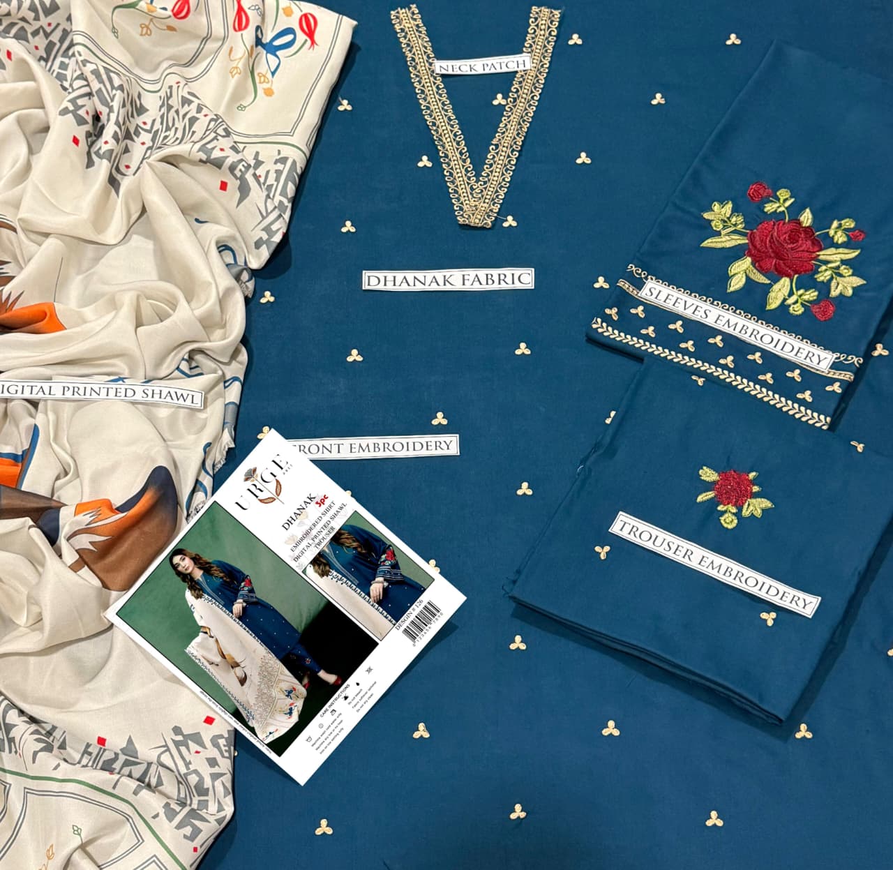 Aisling Dhanak Embroidered 3 Piece | AL104 - Trendy Casual Outfits - Laiba Rauf