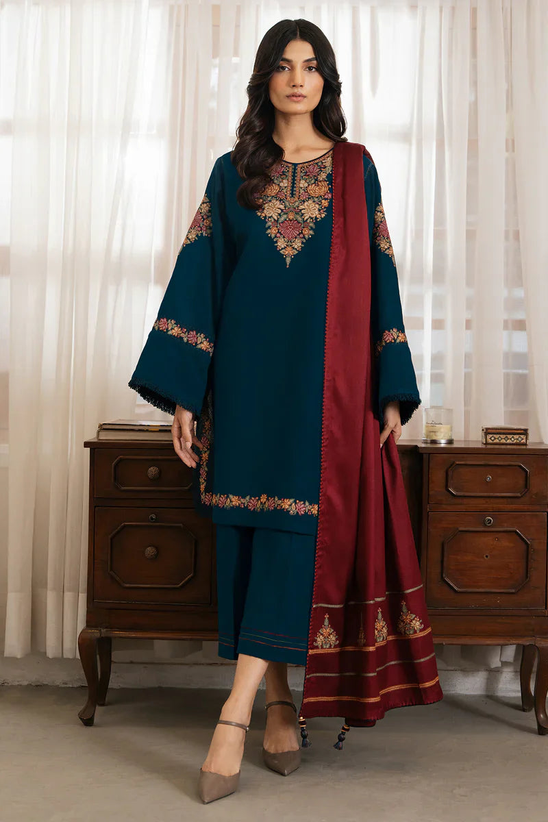 Jazmin Dhanak Embroidered 3 Piece | JZ101 - Trendy Casual Outfits - Laiba Rauf