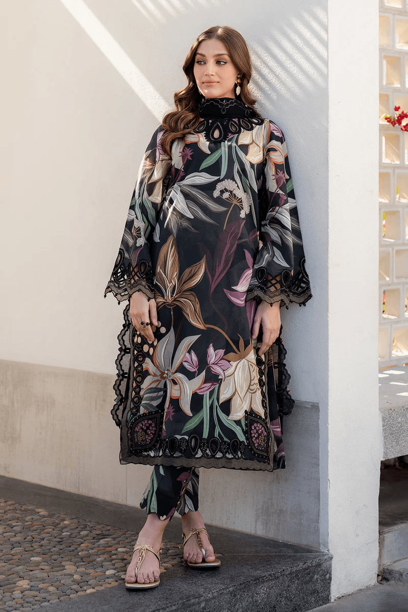 Baroque Linen Embroidered 3 Piece | BQ112 - Trendy Casual Outfits - Laiba Rauf