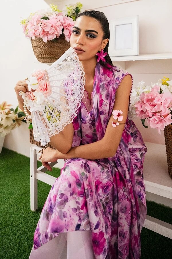 Baroque Viscose Digital Printed 3 Piece | BQ106 - Trendy Casual Outfits - Laiba Rauf