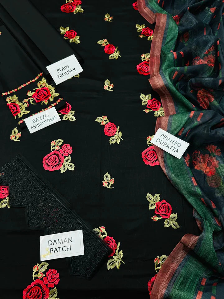 Baroque Dhanak Embroidered 3 Piece | BQ128 - Trendy Casual Outfits - Laiba Rauf