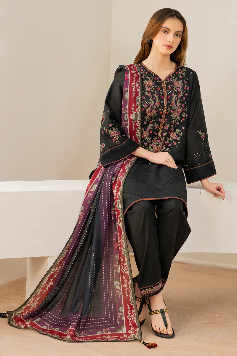 Jazmin Dhanak Embroidered 3 Piece | JZ106 - Trendy Casual Outfits - Laiba Rauf