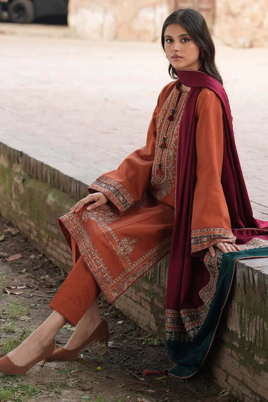 Jazmin Dhanak Embroidered 3 Piece | JZ102 - Trendy Casual Outfits - Laiba Rauf