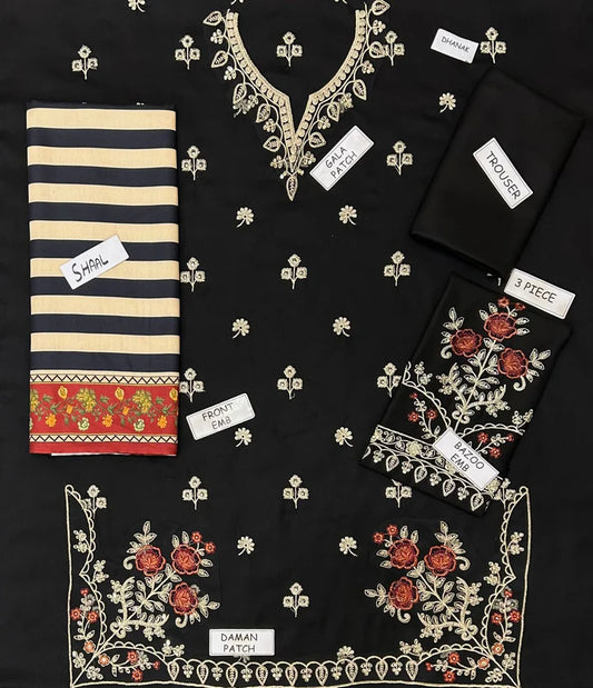 Noor Dhanak Embroidered 3 Piece | NR100 - Trendy Casual Outfits - Laiba Rauf