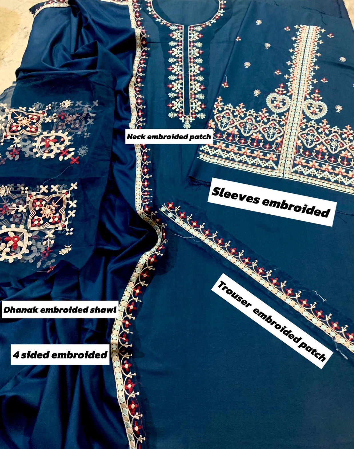 Batik Dhanak Embroidered 3 Piece | BK100 - Trendy Casual Outfits - Laiba Rauf
