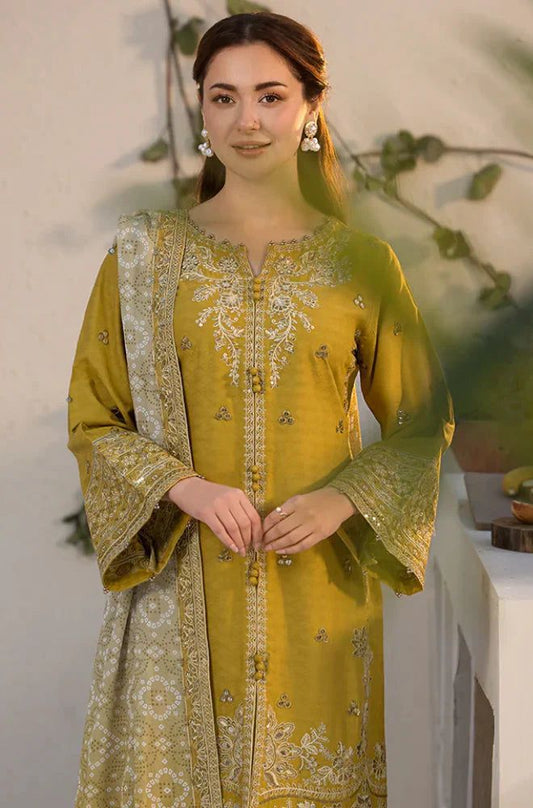 Qalamkar Dhanak Embroidered 3 Piece | QR101 - Trendy Casual Outfits - Laiba Rauf