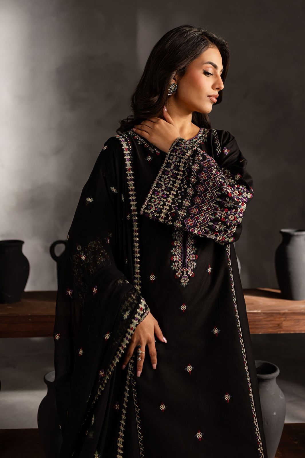Batik Dhanak Embroidered 3 Piece | BK101 - Trendy Casual Outfits - Laiba Rauf