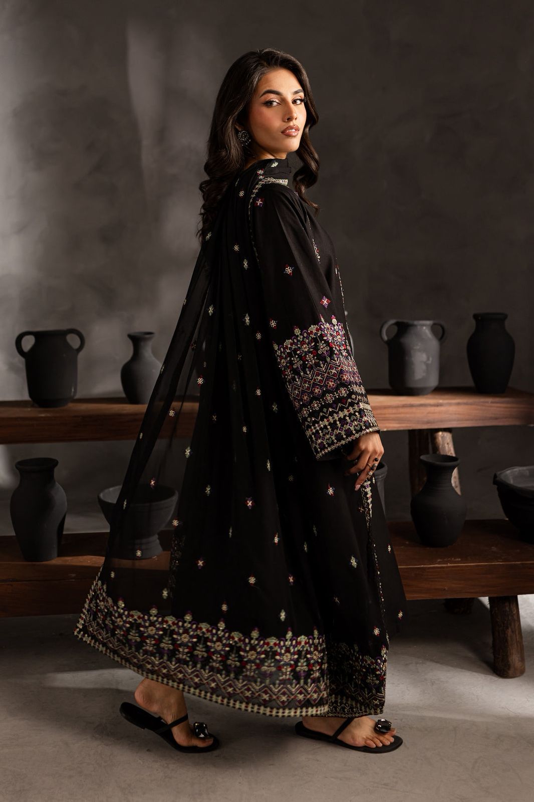 Batik Dhanak Embroidered 3 Piece | BK101 - Trendy Casual Outfits - Laiba Rauf