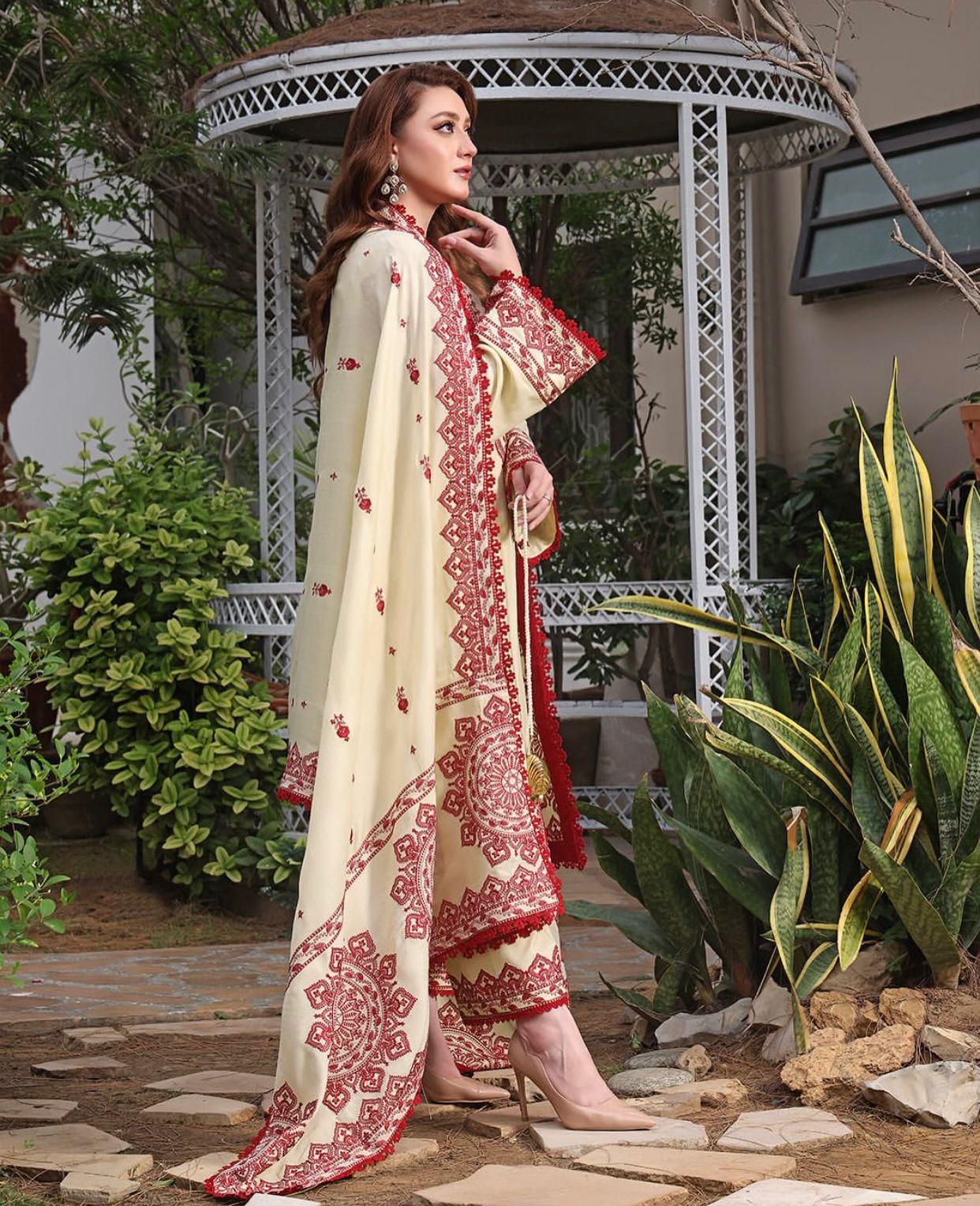 Aneela Dhanak Embroidered 3 Piece | AN108 - Trendy Casual Outfits - Laiba Rauf