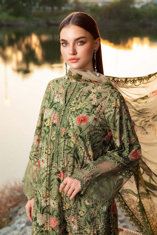 Maria.B. Dhanak Embroidered 3 Piece | MB108 - Trendy Casual Outfits - Laiba Rauf
