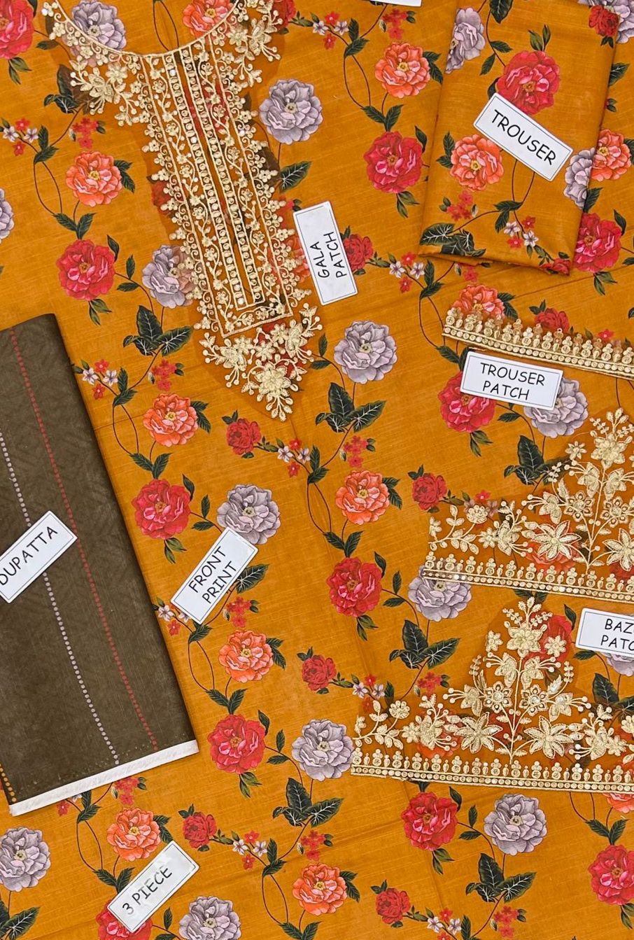 Baroque Khaddar Embroidered 3 Piece | BQ123 - Trendy Casual Outfits - Laiba Rauf