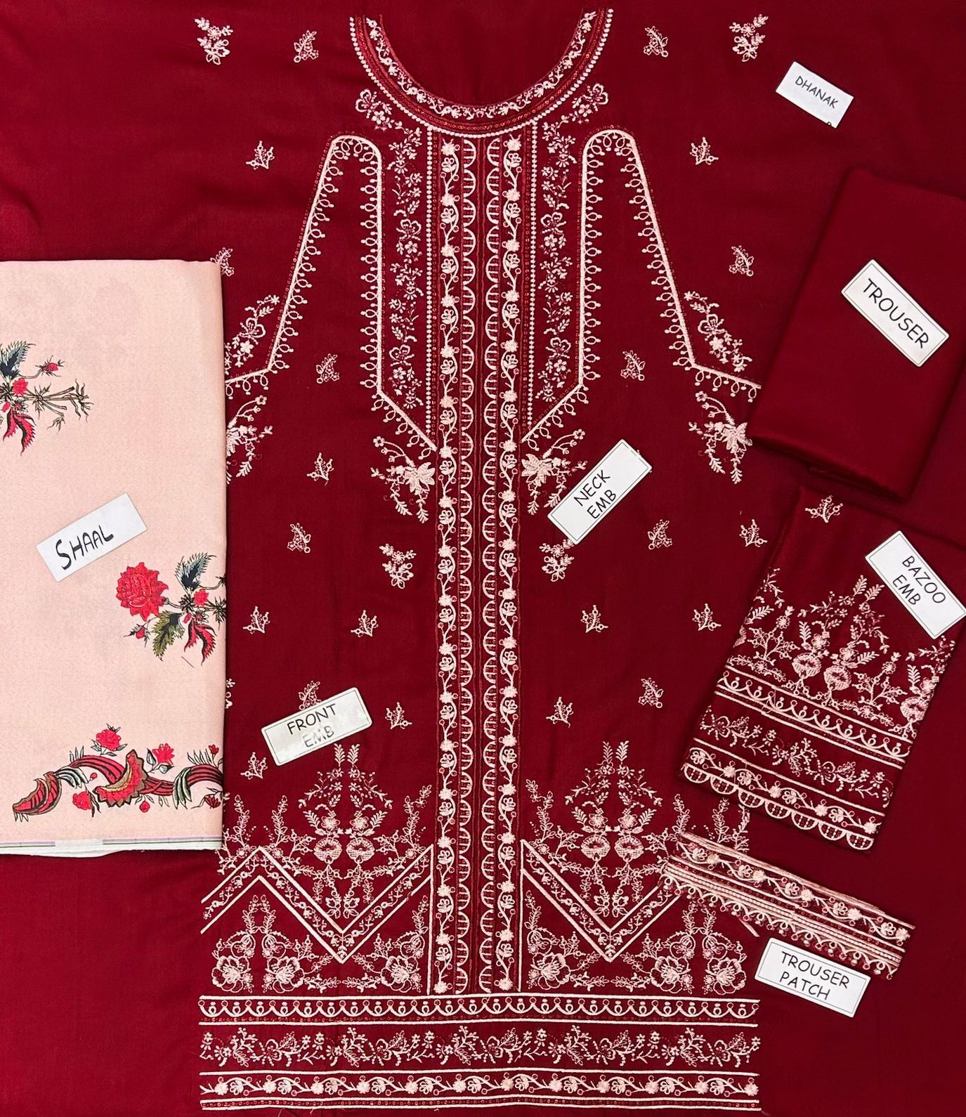 Hussain Rehar Dhanak Embroidered 3 Piece | HR101 - Trendy Casual Outfits - Laiba Rauf