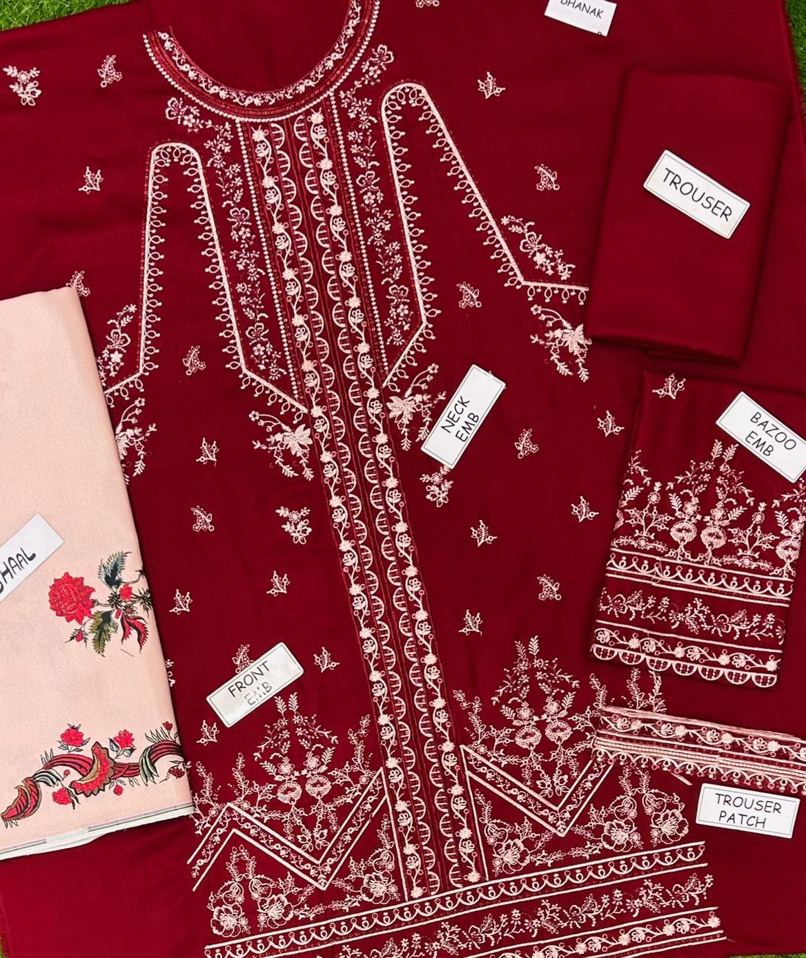 Hussain Rehar Dhanak Embroidered 3 Piece | HR101 - Trendy Casual Outfits - Laiba Rauf