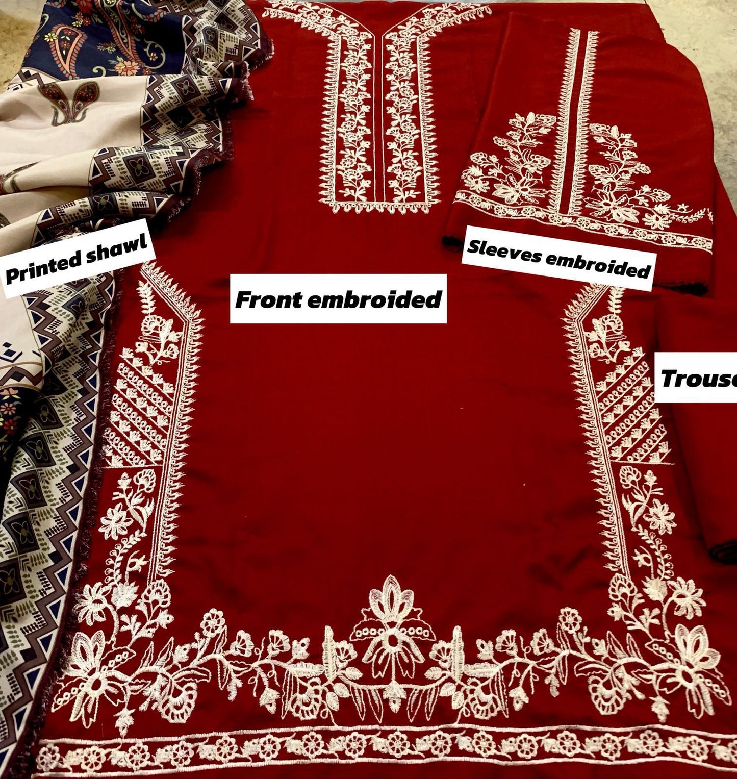 Izel Dhanak Embroidered 3 Piece | IL100 - Trendy Casual Outfits - Laiba Rauf