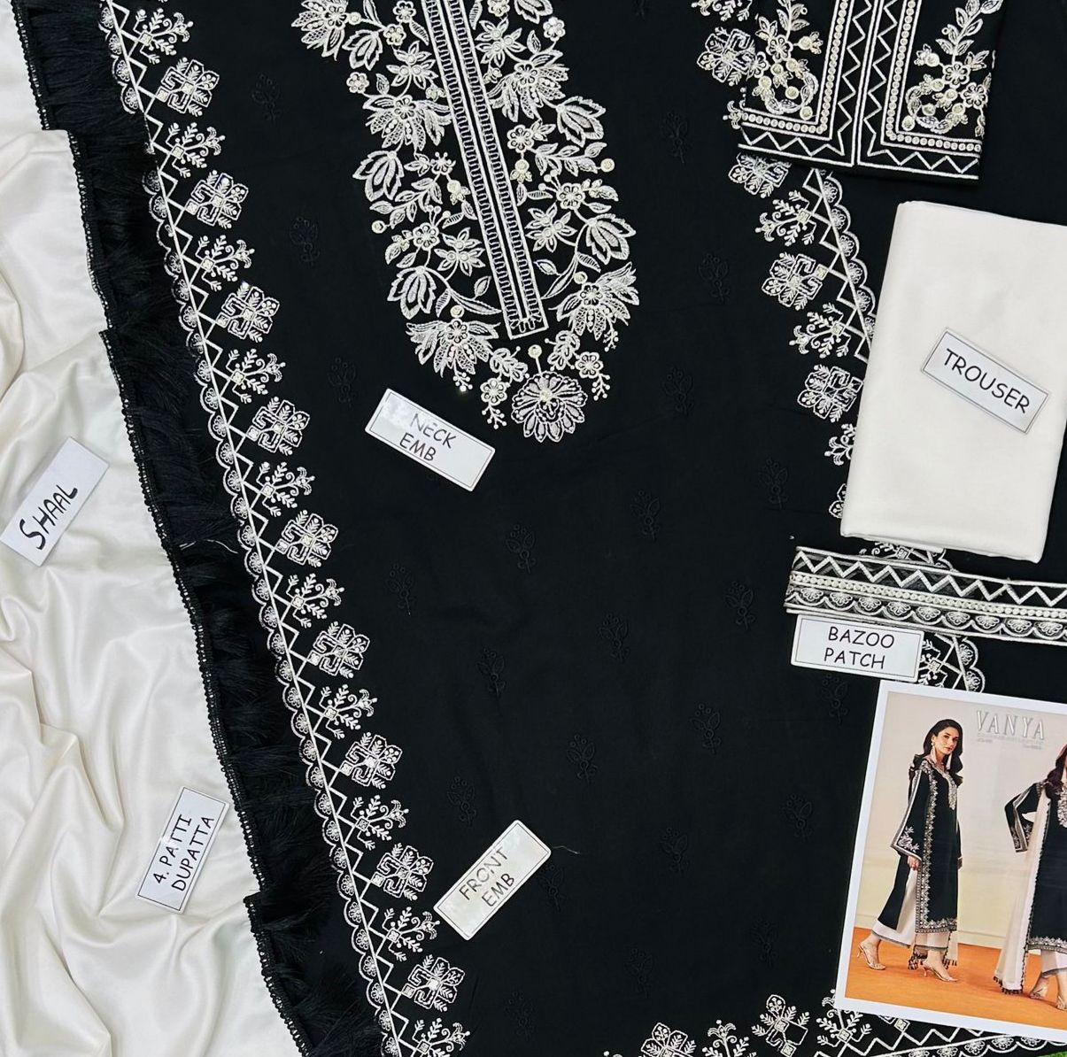 Vanya Dhanak Embroidered 3 Piece | VA101 - Trendy Casual Outfits - Laiba Rauf
