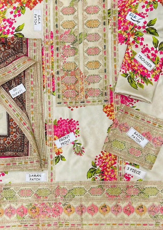 Kareena Kapoor Silk Embroidered 3 Piece | KK100 - Trendy Casual Outfits - Laiba Rauf