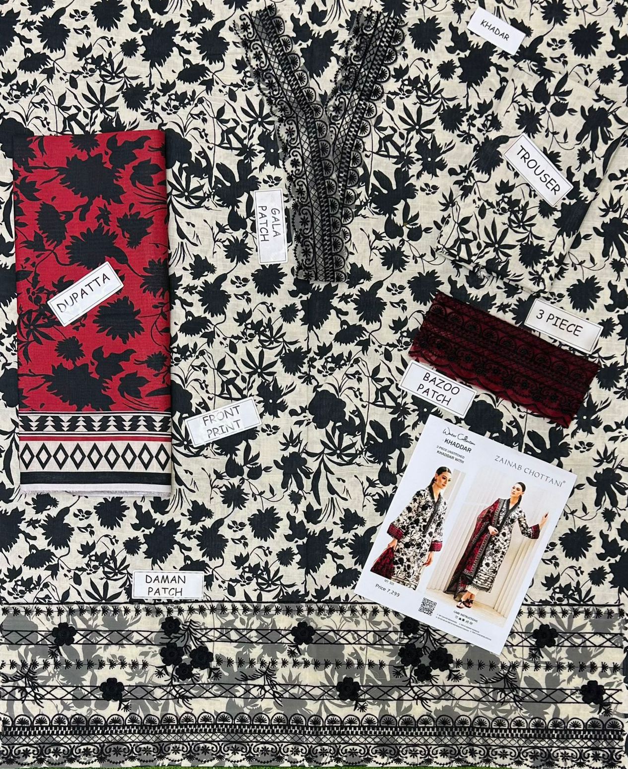 Zainab Chottani Khaddar Embroidered 3 Piece | ZC107 - Trendy Casual Outfits - Laiba Rauf