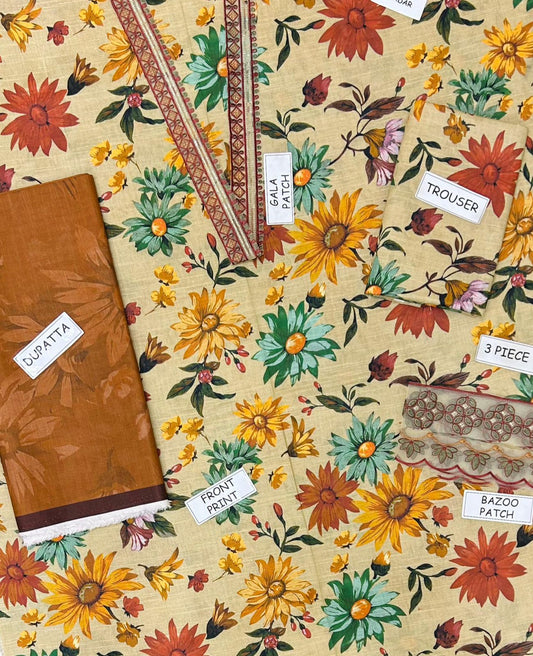 Baroque Khaddar Embroidered 3 Piece | BQ119 - Trendy Casual Outfits - Laiba Rauf