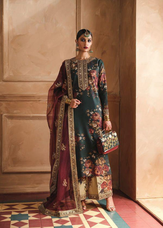 Humjoili Silk Embroidered 3 Piece | HJ100 - Trendy Casual Outfits - Laiba Rauf