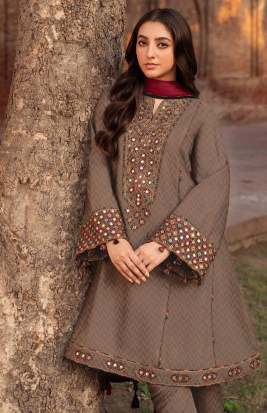 Luxury Embroidered 3pc- Trendy Outfits - Laiba Rauf