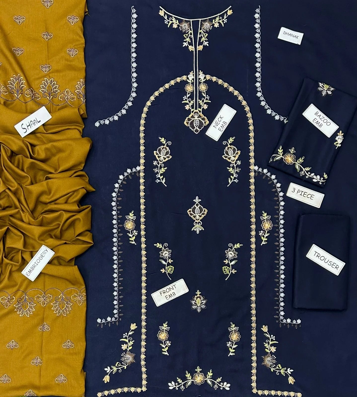 Zara Dhanak Embroidered 3 Piece | ZR115- Trendy Casual Outfits - Laiba Rauf