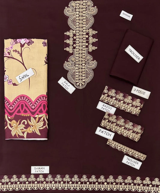 Maryam.N.M Dhanak Embroidered 3 Piece | MM100- Trendy Casual Outfits - Laiba Rauf