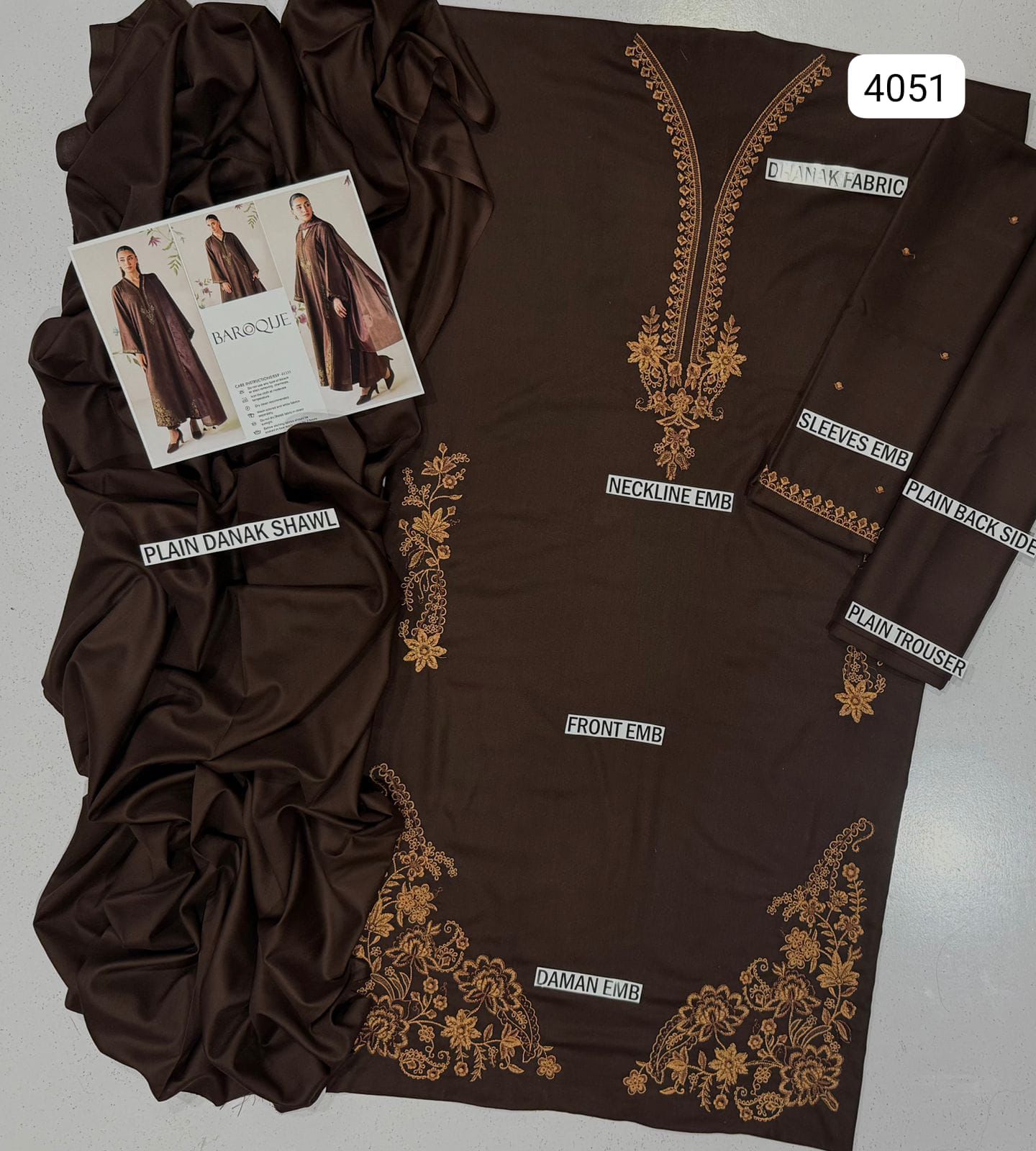 Coco By Zara Dhanak Embroidered 3 Piece- Trendy Casual Outfits - Laiba Rauf