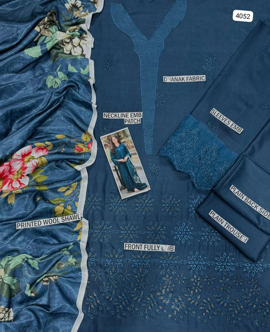 Zara Dhanak Embroidered 3 Piece- Trendy Casual Outfits - Laiba Rauf