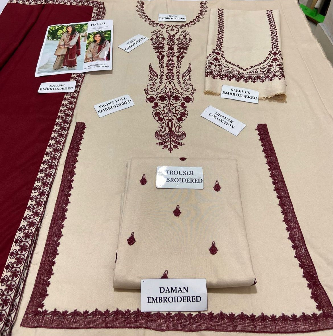 Baroque Dhanak Embroidered 3 Piece | BQ113 - Trendy Casual Outfits - Laiba Rauf