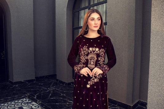 Azure Luxury Velvet Collection - Trendy Casual Outfits - Laiba Rauf