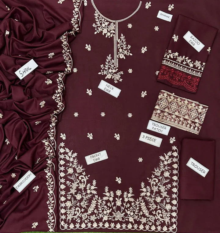 Aneela Dhanak Embroidered 3 Piece | AN111 - Trendy Casual Outfits - Laiba Rauf