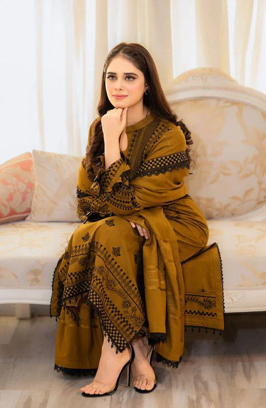 Libaas Dhanak Embroidered 3 Piece | LS100 - Trendy Casual Outfits - Laiba Rauf