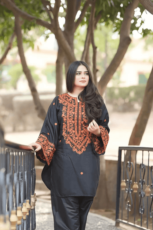 Asimjofa Dhanak Embroidered 2 Piece | AJ100 - Trendy Casual Outfits - Laiba Rauf