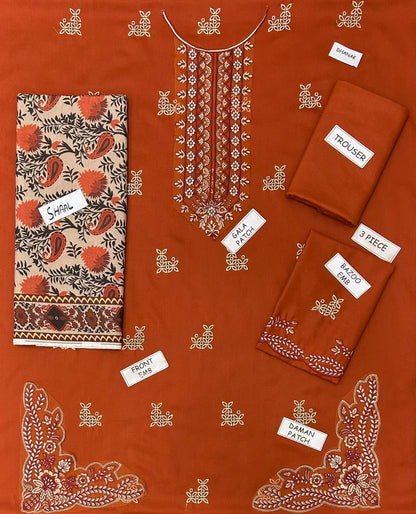 Izel Dhanak Embroidered 3 Piece | IL101 - Trendy Casual Outfits - Laiba Rauf