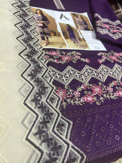 Adnan Libas Dhanak Embroidered 3 Piece | NL100 - Trendy Casual Outfits - Laiba Rauf