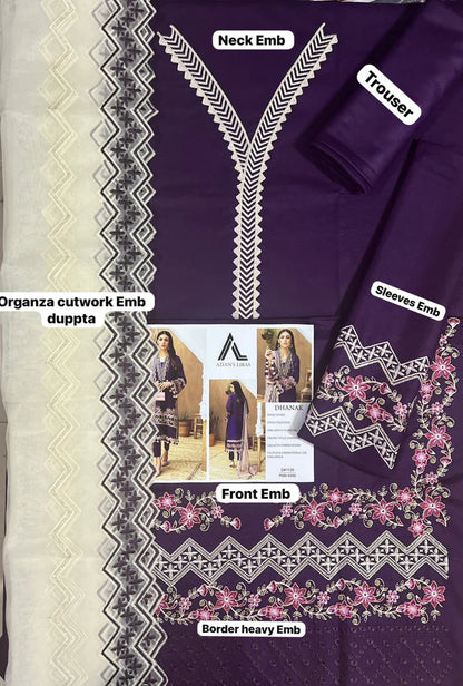 Adnan Libas Dhanak Embroidered 3 Piece | NL100 - Trendy Casual Outfits - Laiba Rauf