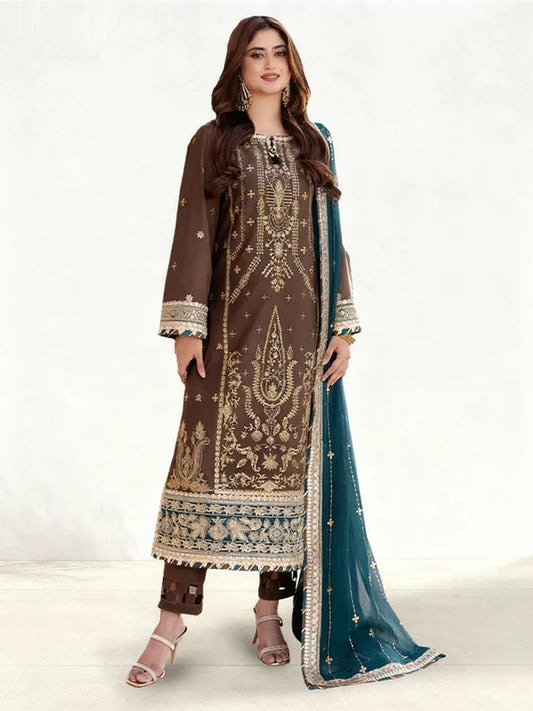 Asimjofa Dhanak Embroidered 3 Piece | AJ103 - Trendy Casual Outfits - Laiba Rauf