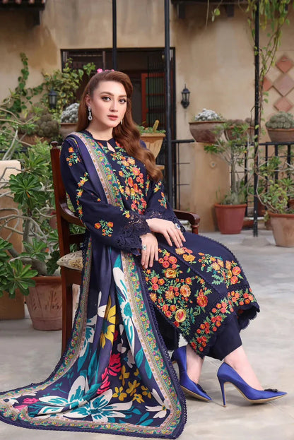 Asimjofa Dhanak Embroidered 3 Piece | AJ104 - Trendy Casual Outfits - Laiba Rauf