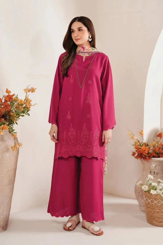 Sapphire Dhanak Embroidered 3 Piece | SP107 - Trendy Casual Outfits - Laiba Rauf