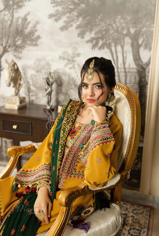Aneela Dhanak Embroidered 3 Piece | AN109 - Trendy Casual Outfits - Laiba Rauf