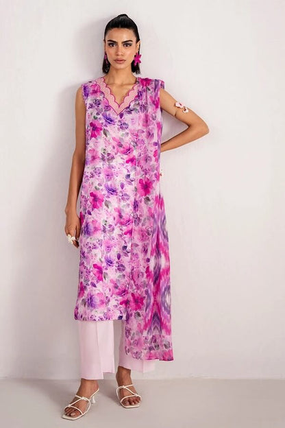Baroque Viscose Digital Printed 3 Piece | BQ106 - Trendy Casual Outfits - Laiba Rauf