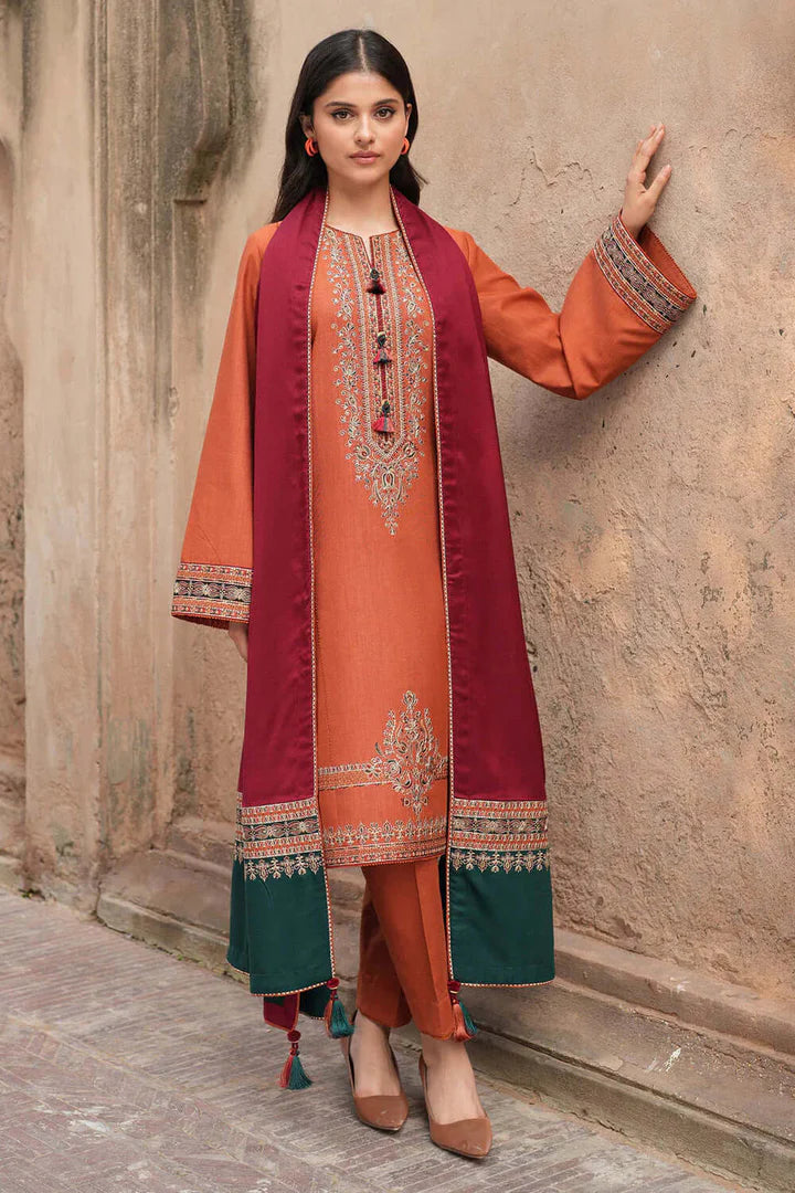 Jazmin Dhanak Embroidered 3 Piece | JZ102 | Trendy Casual Outfits - Laiba Rauf