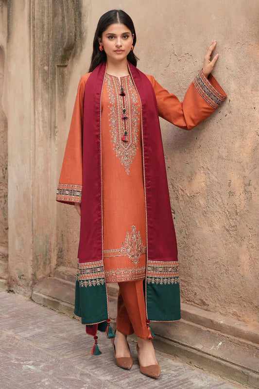 Jazmin Dhanak Embroidered 3 Piece | JZ102 | Trendy Casual Outfits - Laiba Rauf