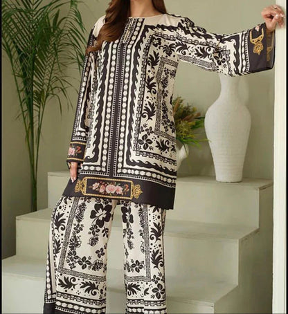 Lulusar Silk Digital Printed 3 Piece | LR118 Laiba Rauf